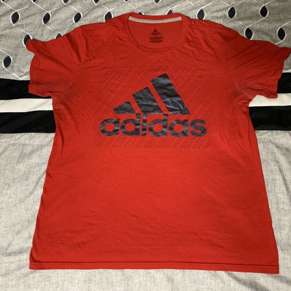 Red Adidas Climalite Performance Chrome Logo Large